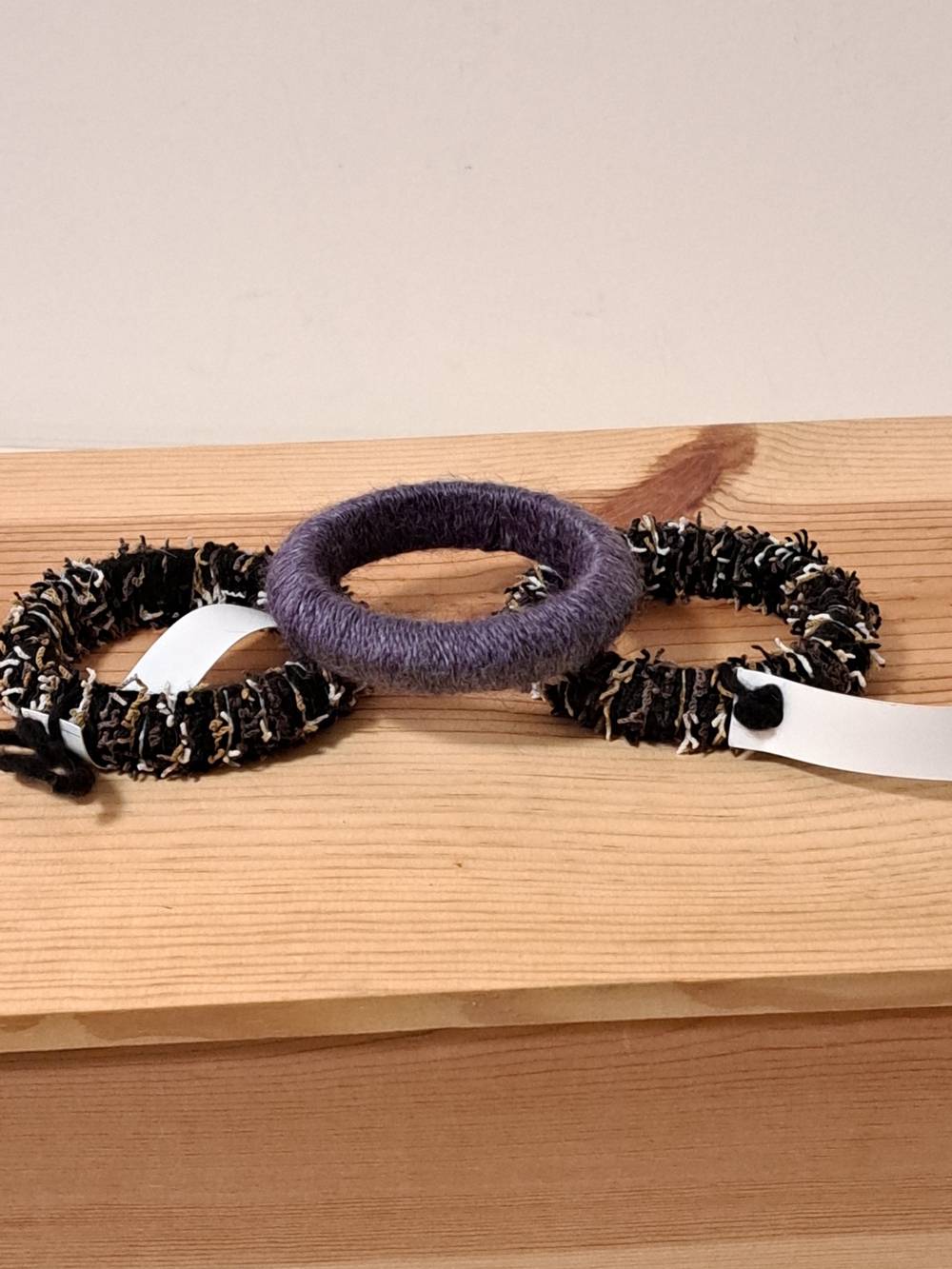 Boho Yarn Wrapped Handcrafted Wooden Bracelet Set